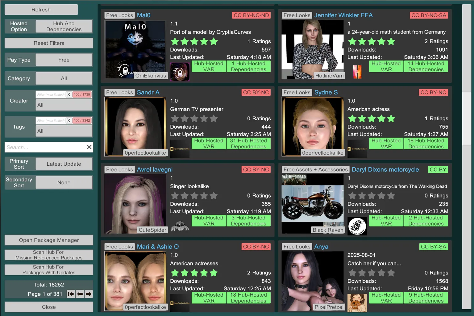 Écran Patreon MeshedVR indiquant la section VaM1 Download and Keys