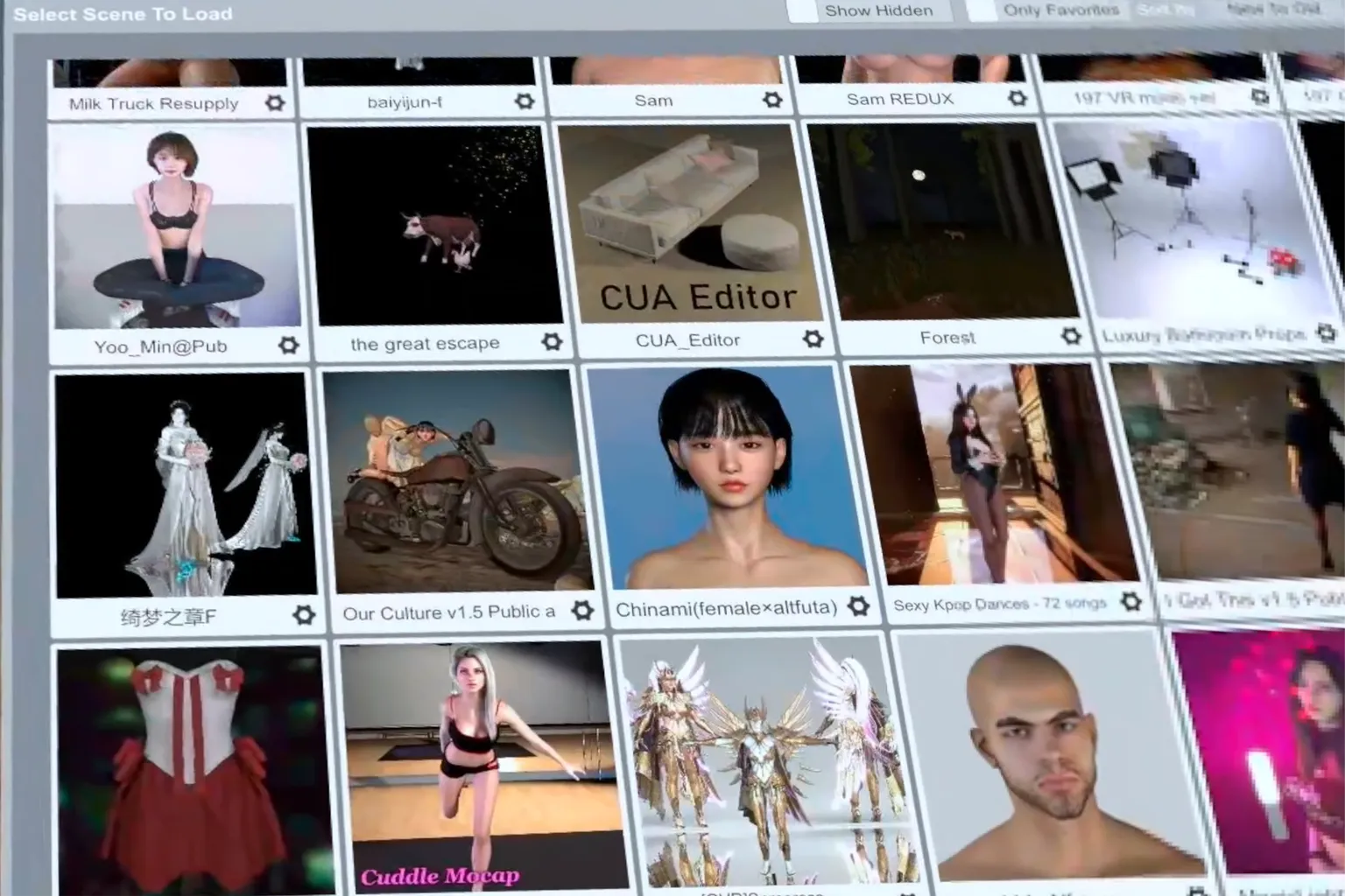 VRモードに入った後も、ヘッドセット内でシーンメニューを操作でき、モジュールの素早い切り替えや体験の読み込みが可能。