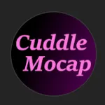 Cuddle Mocap’s purple-to-black gradient brand logo, a mark representing the creator’s virtual character and motion-capture works.