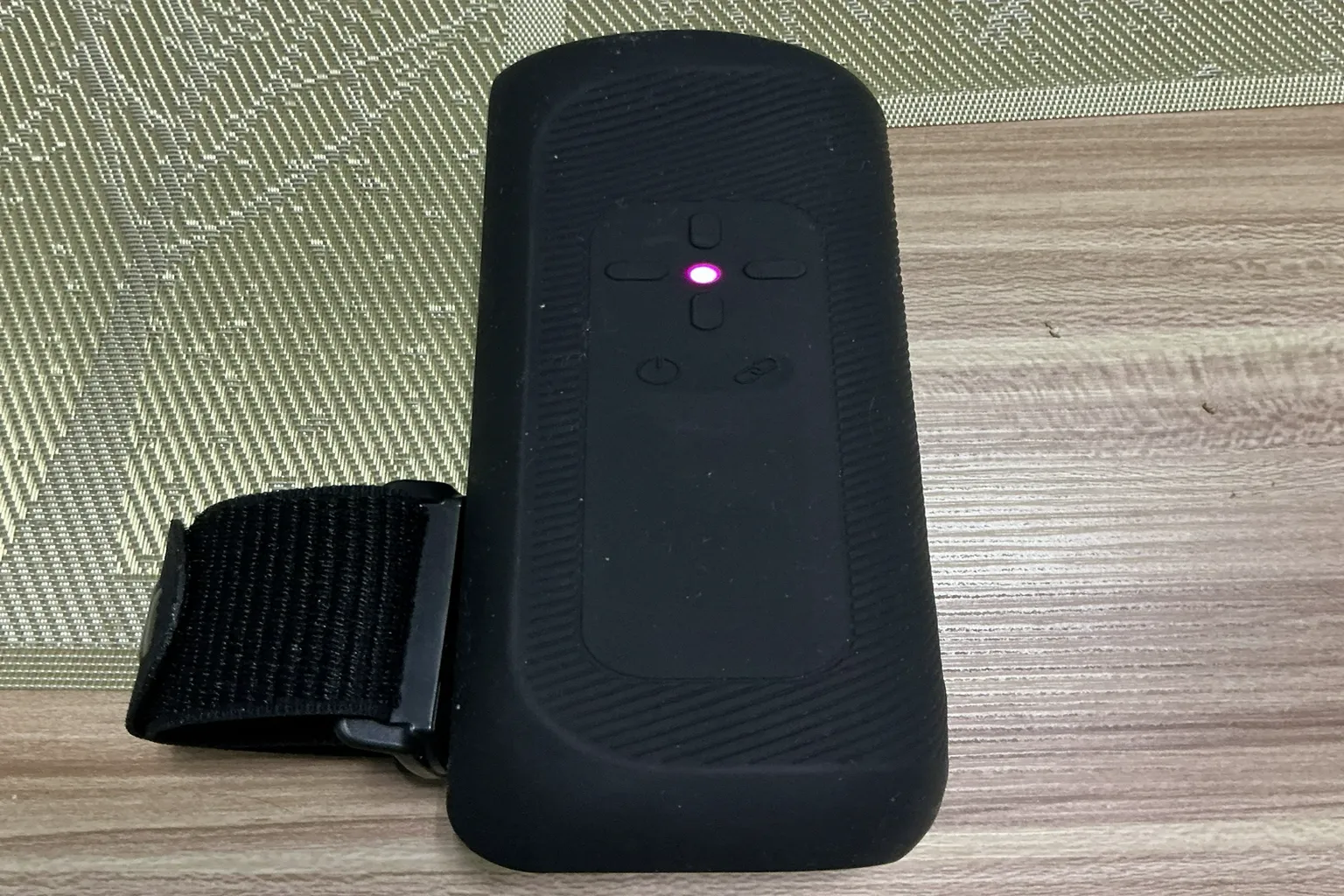 The Handy 2 Pro showing a pink indicator light after connecting to WiFi during setup.