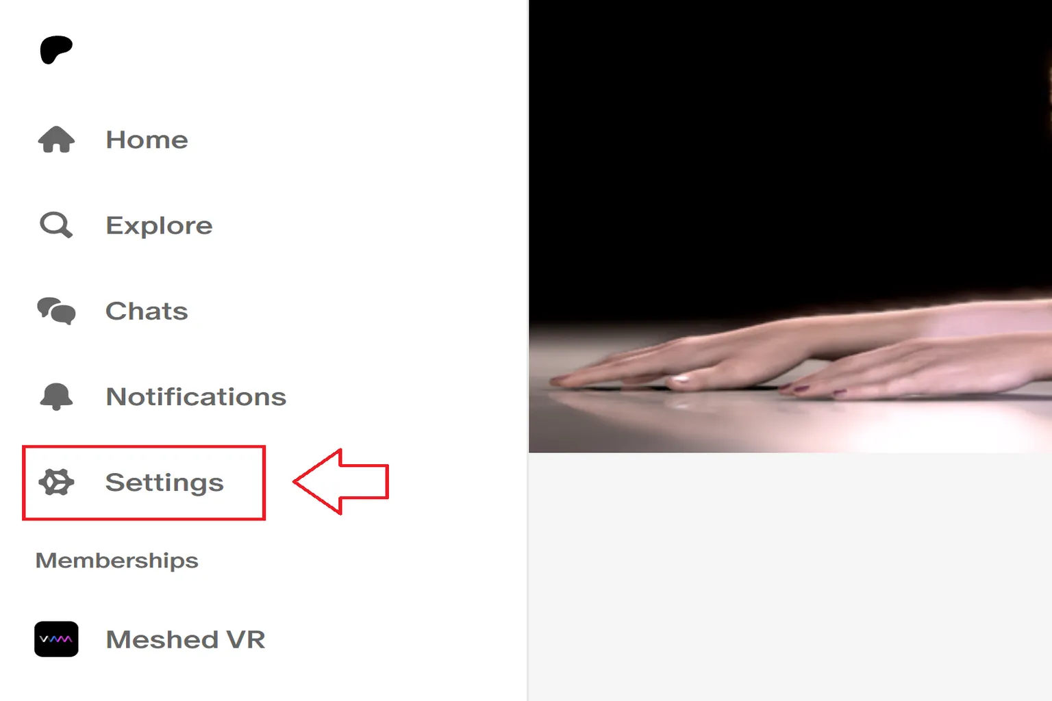 Click the Patreon settings menu on the left side to get ready to manage your VAM subscription details.