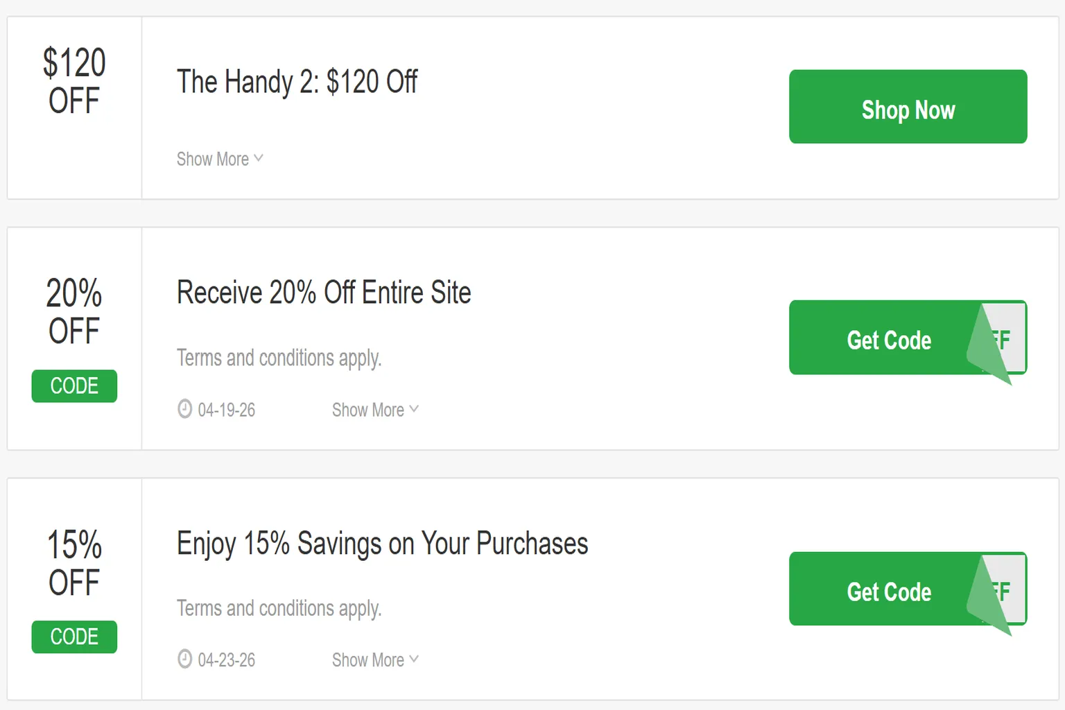 Then there are those fake discount code generator sites. They usually show random, unclear discount details along with input fields. Just from the layout, it looks like a scam page trying to get you to enter your information.