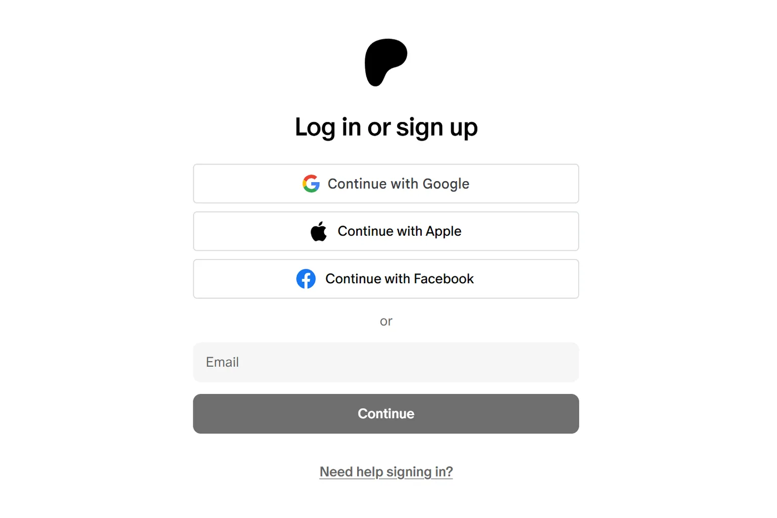 On the Patreon login screen, you can sign in using Google, Apple, or Facebook.