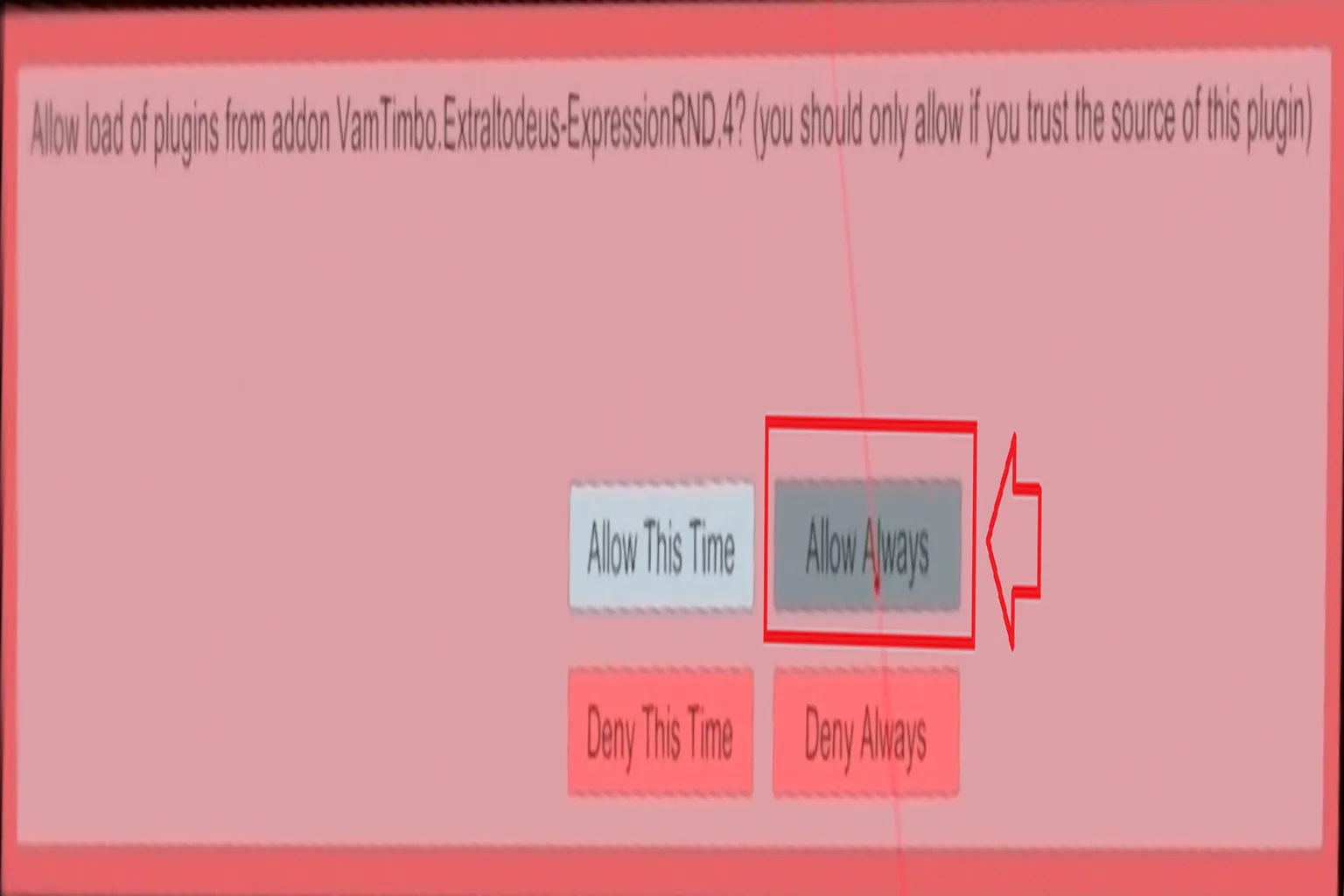 啟用模組時可能跳出權限詢問提示,建議選擇 Allow Always 信任已知來源